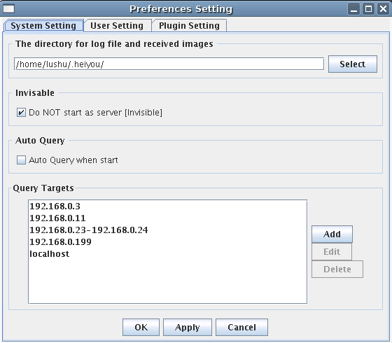 Preferences Setting